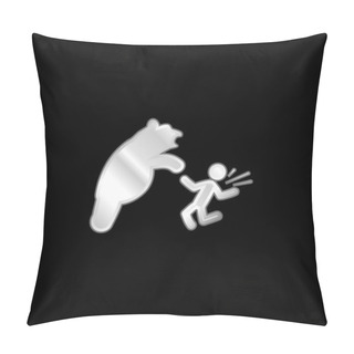 Personality  Bear Attacking Silver Plated Metallic Icon Pillow Covers