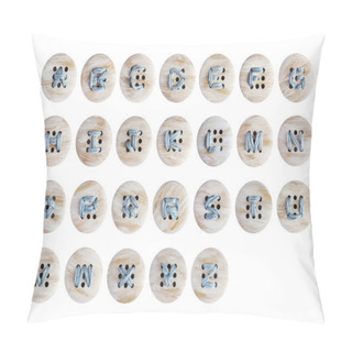 Personality  English Alphabet Of Embroidery On Wooden Botton Pillow Covers
