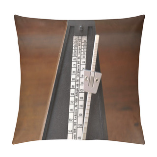Personality  Close Up Of A Vintage Metronome With Swinging Pendulum Pillow Covers