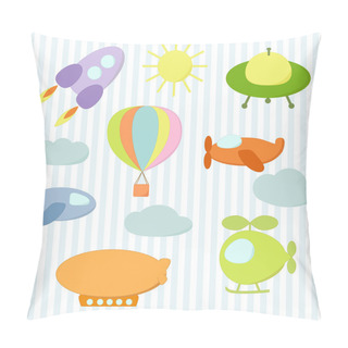 Personality  Set Of Air Transport Stickers Pillow Covers