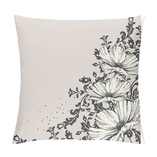 Personality  Floral Background With Blooming Flowers Pillow Covers