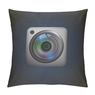 Personality  Photo Camera Icon. Vector Illustration  Pillow Covers