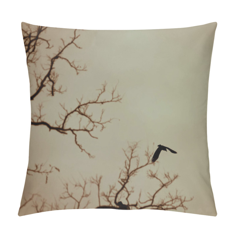 Personality  dead branches of bird in the sky pillow covers