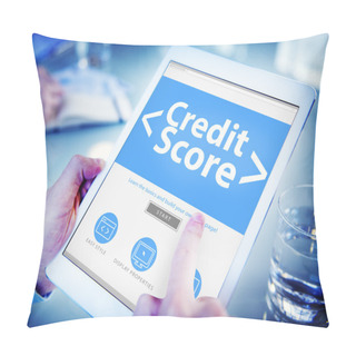 Personality  Hands Holding Tablet With Credit Score Pillow Covers