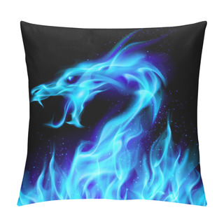 Personality  Blue Fire Dragon Pillow Covers