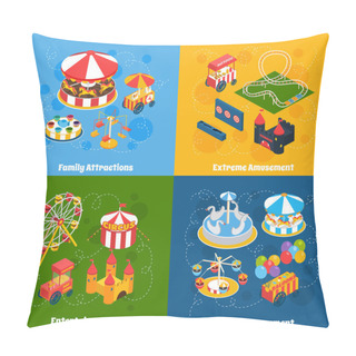 Personality  Amusement Park Isometric Pillow Covers