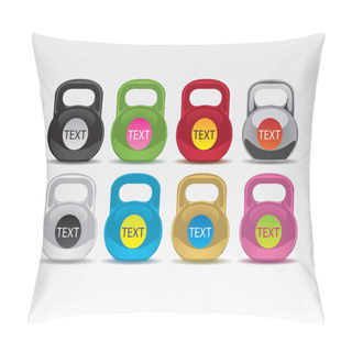 Personality  Set Icons From Eight Multicoloured Weights Pillow Covers