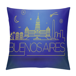 Personality  Buenos Aires City Skyline With Typographic Design Pillow Covers