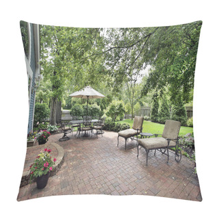 Personality  Brick Patio Of Suburban Home Pillow Covers