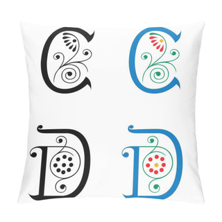 Personality  Spring Style, Basic Decoration English Alphabets, Letter C And D Pillow Covers