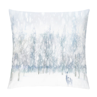 Personality  Winter Scene With Deer Pillow Covers