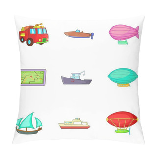 Personality  Automotive Industry Icons Set, Cartoon Style Pillow Covers