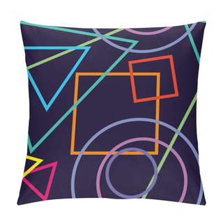 Personality  Abstract Geometric Figures On Dark Blue Background. Seamless Tex Pillow Covers