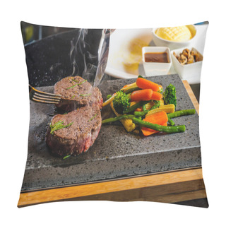 Personality  Steak Cooked On Lava-stone Pillow Covers