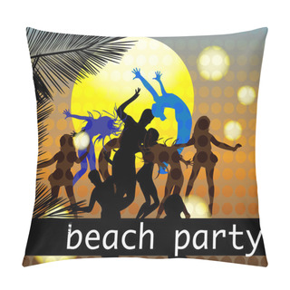 Personality  Dance On Beach Vector Illustration   Pillow Covers