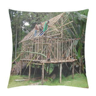 Personality  Men Building The House Papua New Guinea Pillow Covers