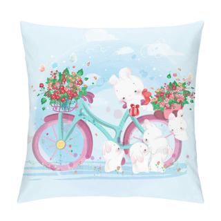 Personality Cute Animal In Watercolor Style; Pillow Covers
