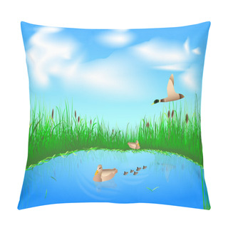 Personality  Lake And Ducks Pillow Covers
