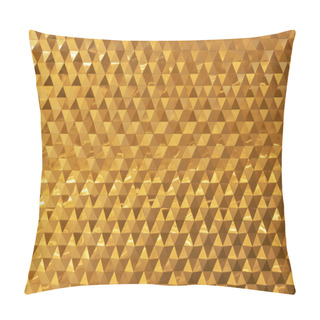 Personality  Abstract Background From Golden Brick Decorated On Wall. Modern  Pillow Covers