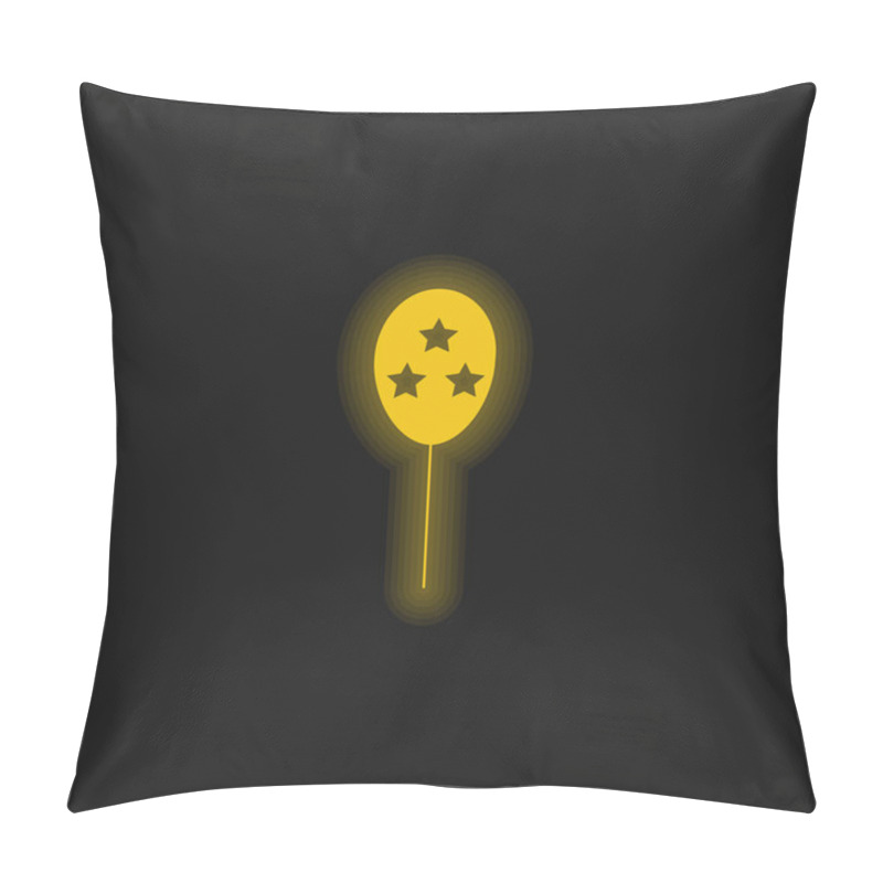 Personality  Balloon yellow glowing neon icon pillow covers