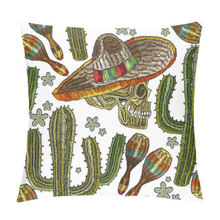Personality  Embroidery Mexican Culture Seamless Pattern Art. Classical Ethni Pillow Covers