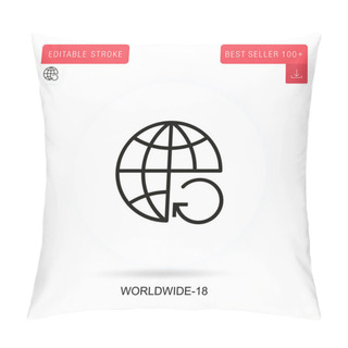 Personality  Worldwide-18 Flat Vector Icon. Vector Isolated Concept Metaphor Illustrations. Pillow Covers