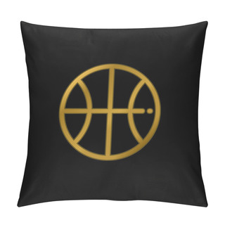 Personality  Ball Gold Plated Metalic Icon Or Logo Vector Pillow Covers