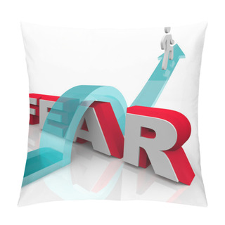 Personality  Conquering Your Fears - Jumping Over Word To Beat Fear Pillow Covers