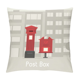 Personality  Red Street Mail Boxes Pillow Covers
