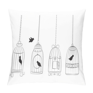 Personality  Birds In Cages Pillow Covers