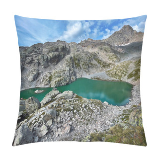 Personality  Alpine Oasis: Mountain Trail By Lac Blanc In Grand Balcon, Chamonix, Franc Pillow Covers