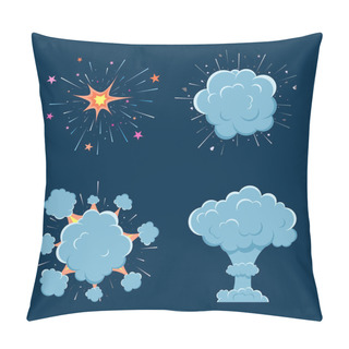 Personality  Cartoon Bomb Explosion With Smoke Pillow Covers