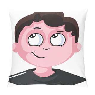 Personality  Boy In Black Top Is Unfocused Illustration Vector On White Background Pillow Covers