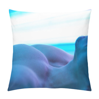 Personality  Close-Up Of An Man Having Solarium Beauty Treatment Pillow Covers