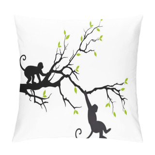 Personality  Monkeys On Tree, Vector Pillow Covers