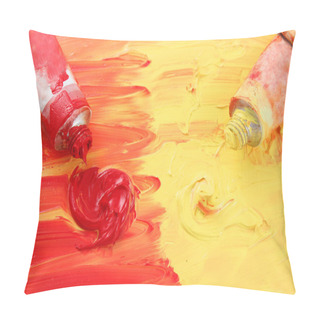 Personality  Artist's Red And Yellow Paint Pillow Covers