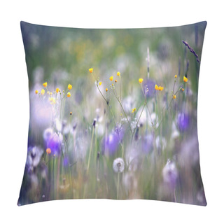 Personality  Wildflowers, Spring, Summer, Sunset Field Pillow Covers