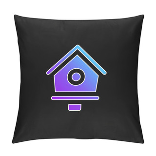 Personality  Bird House Blue Gradient Vector Icon Pillow Covers