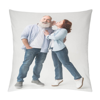 Personality  Woman Whispering To Her Husband Pillow Covers