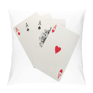 Personality  Playing Cards Isolated - Four Of A Kind Pillow Covers