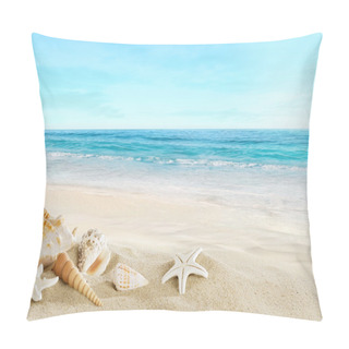 Personality  Landscape With Shells On Tropical Beach Pillow Covers