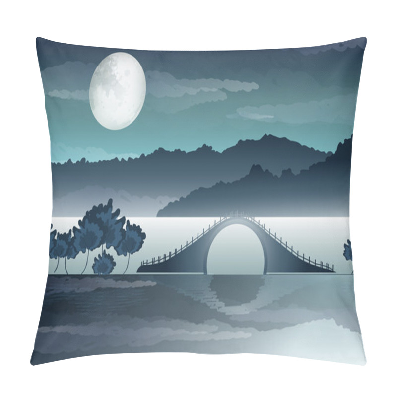Personality  River Bridge With Reflection Pillow Covers
