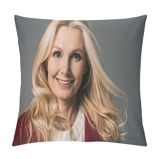 Personality  Mature Woman With Beautiful Hair Pillow Covers