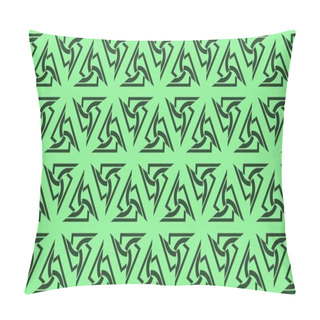 Personality  Modern Pattern With Curved Line. Triangles, Line, Geometric Elements. Vector Illustration. Design For Flyer, Wallpaper, Presentation, Paper. Green Colored Pillow Covers