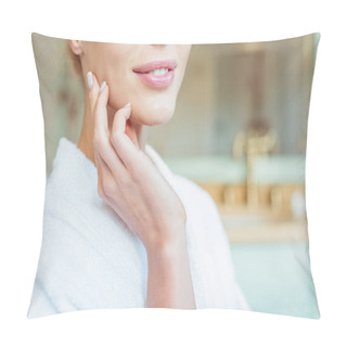 Personality  Woman Touching Face Pillow Covers