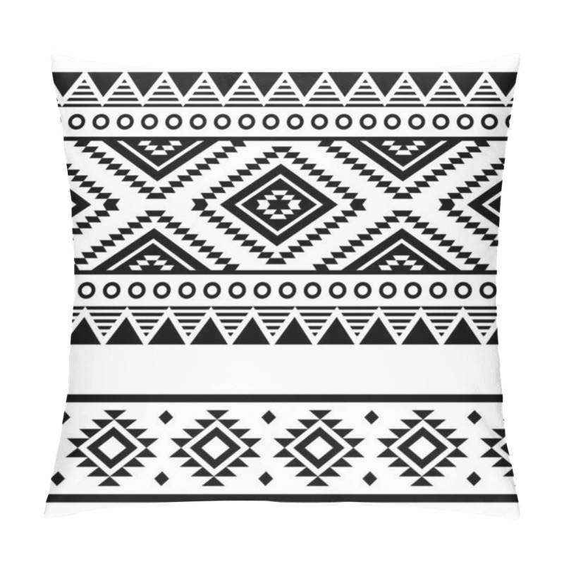 Personality  Aztec Tribal Geometric Seamless Vector Two Patterns Set, Navajo Geometric Designs In Black And White Pillow Covers