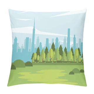 Personality  Parkscape With Shape City Pillow Covers