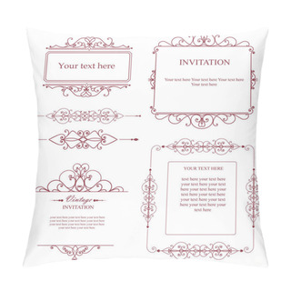 Personality  Set Of Creative Vector Templates For Logos, Label Or Banners On The Theme Of Quality And Business In Vintage Style. Pillow Covers