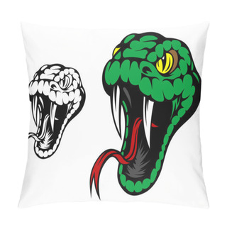 Personality  Green Snake Mascot Pillow Covers