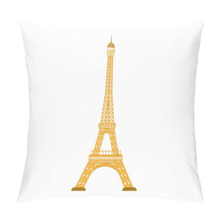 Personality  Eiffel Tower Icon In Cartoon Style Isolated On White Background. Countries Symbol Stock Vector Illustration. Pillow Covers